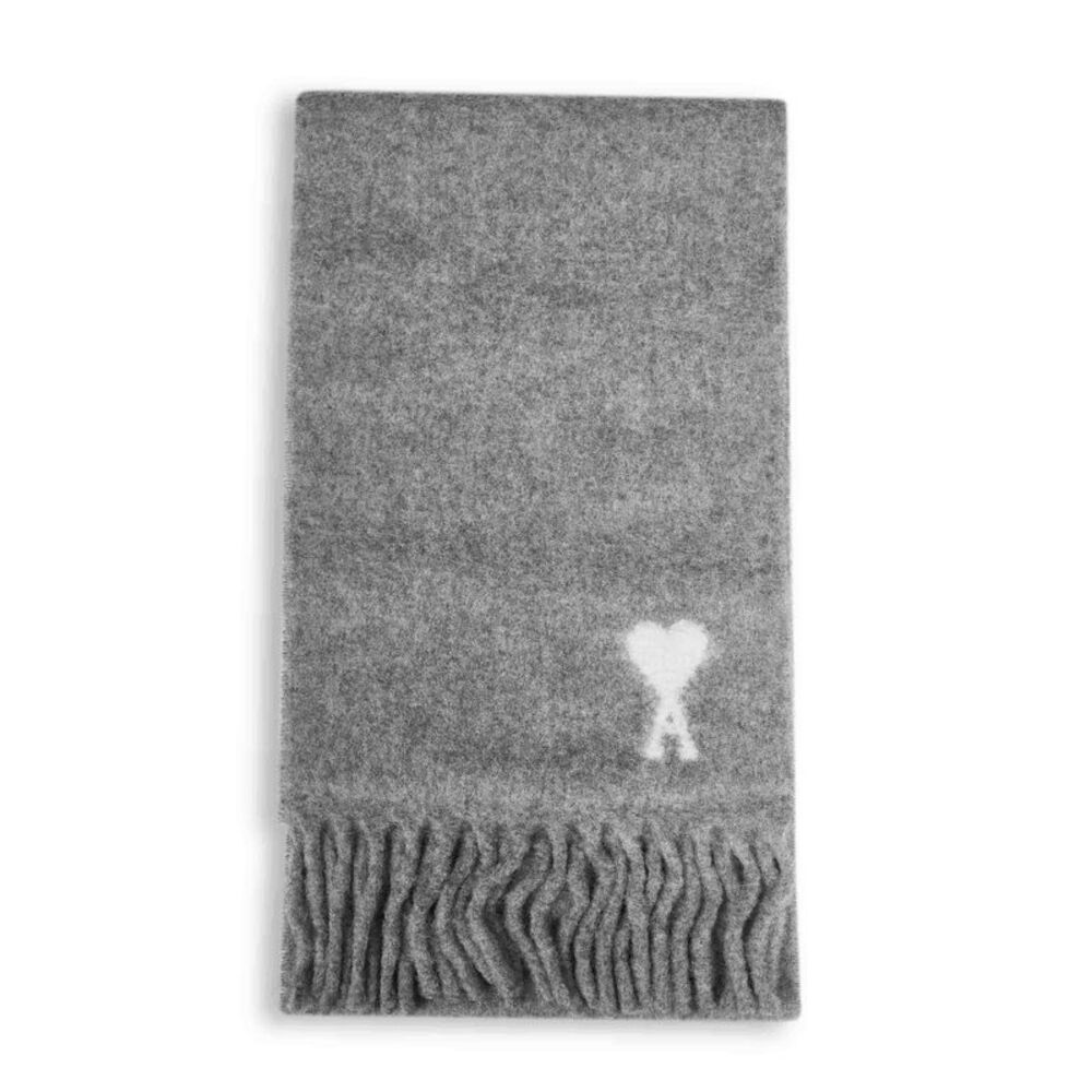Ami Paris Men Grey Ami De Cœur Scarf<Br/>